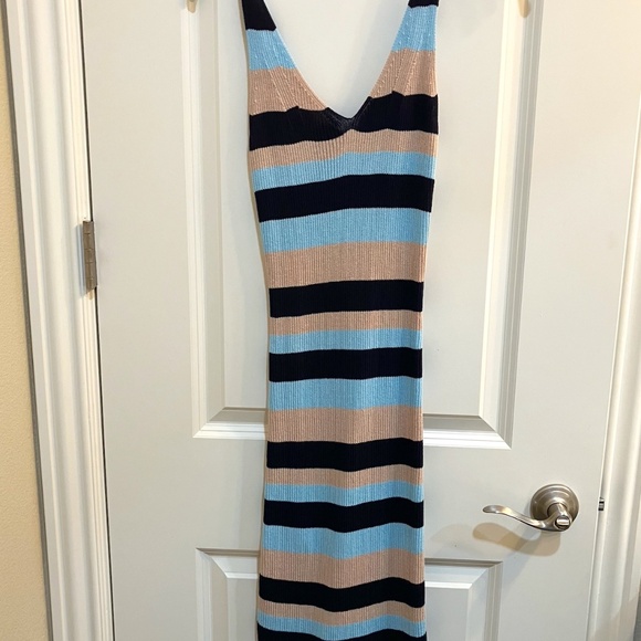 BCBG MAXAZRIA Blue/Tan Sleeveless Knit Dress XS - Picture 1 of 4